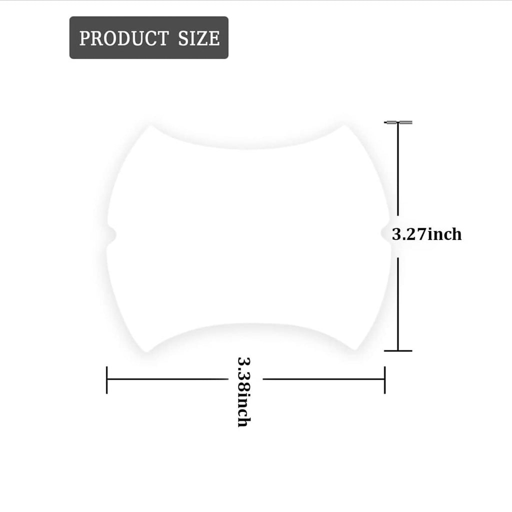 Door handle protector size template: 3.27 in tall x 3.38 in wide
