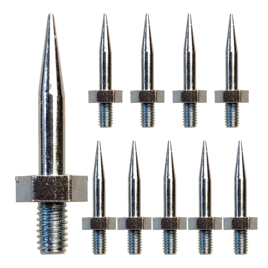 Pack of moisture meter replacement pins, long metal spikes with threaded bases