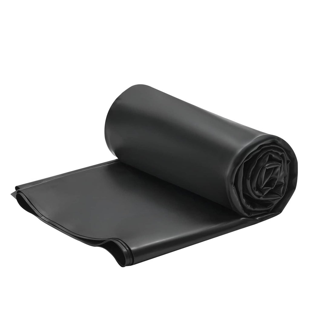 Black EPDM rubber membrane roll with unrolled flat end section