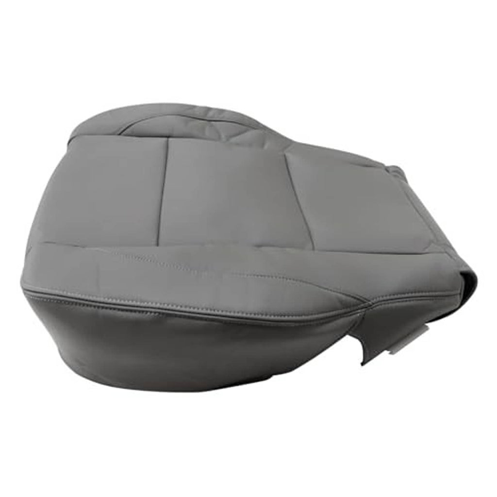 Gray front driver seat bottom replacement cover with smooth bolster sides