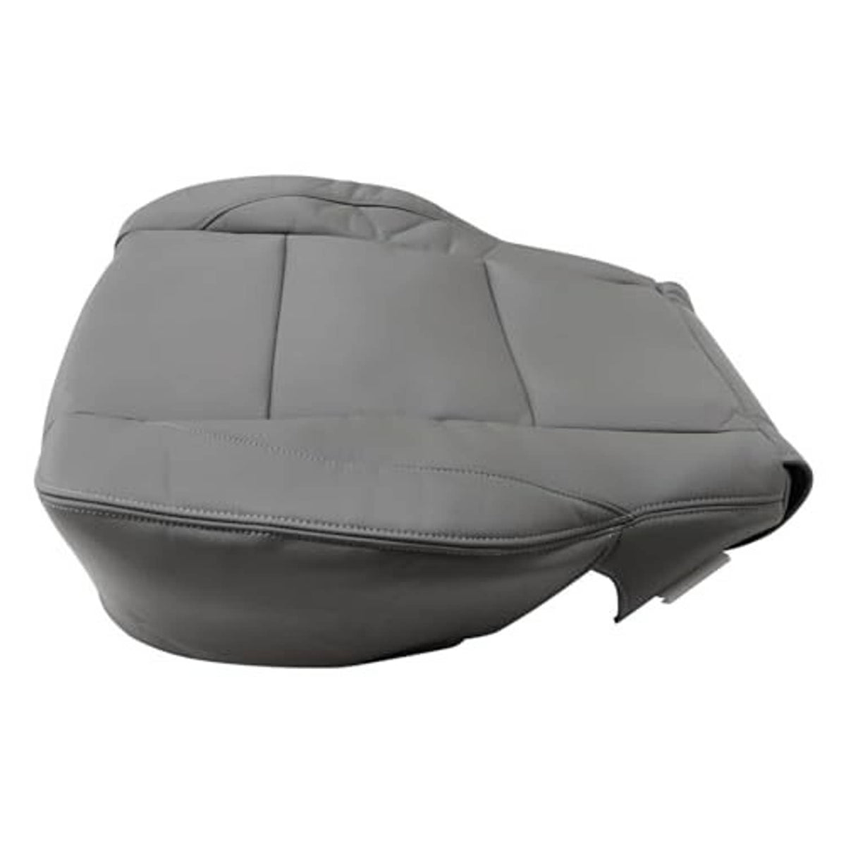 Gray front driver seat bottom replacement cover with smooth bolster sides