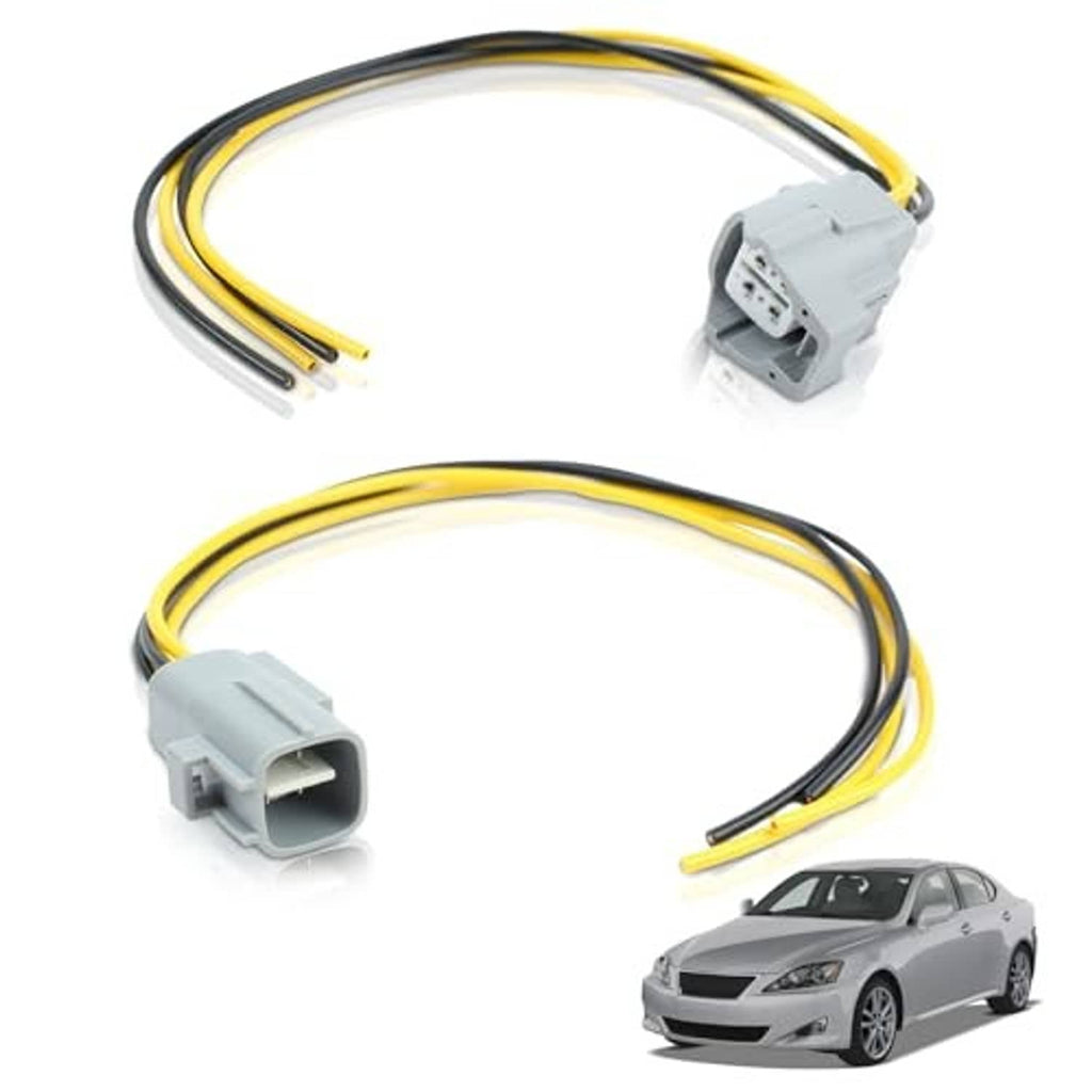 Throttle body connector pigtail set with 4-pin plug and yellow wire harness