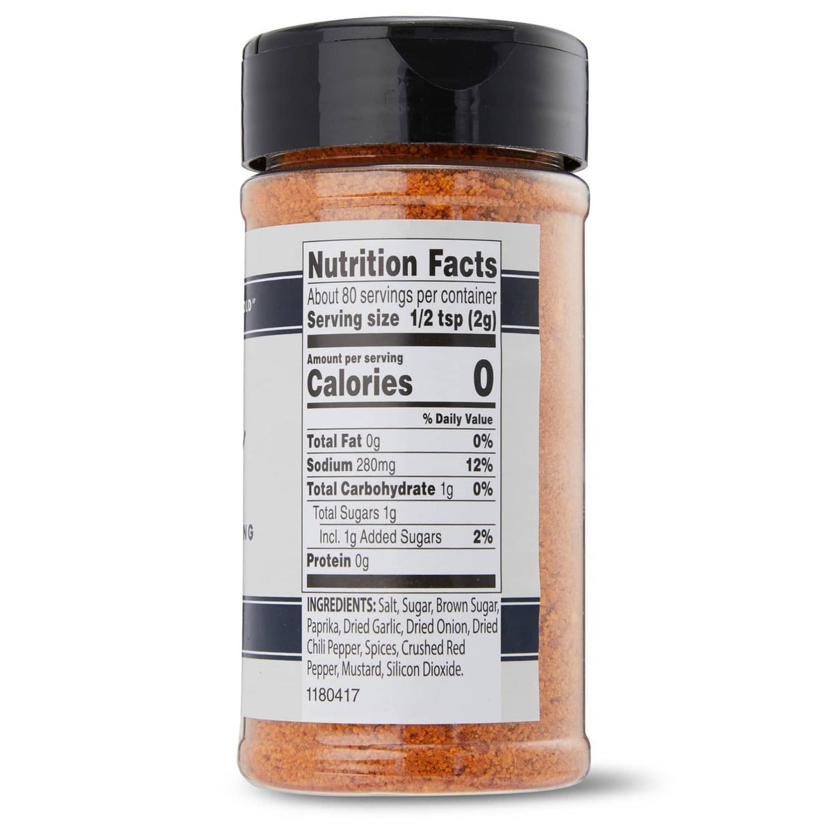 Emeril's Seasoning Blend Rib Rub bottle back label with Nutrition Facts panel
