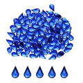 Deep blue flat-back acrylic teardrop gems, assorted sparkle pieces
