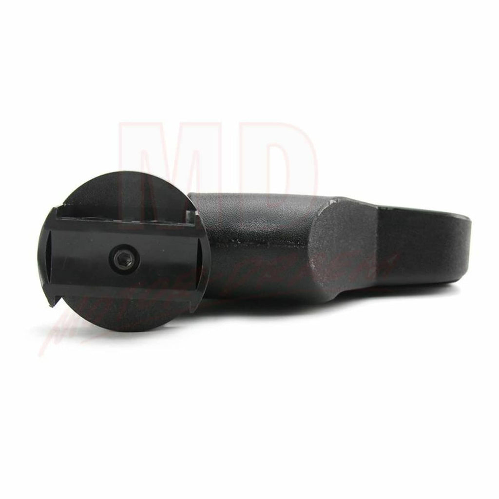 UTV mirror mount end cap with black clamp and single screw point