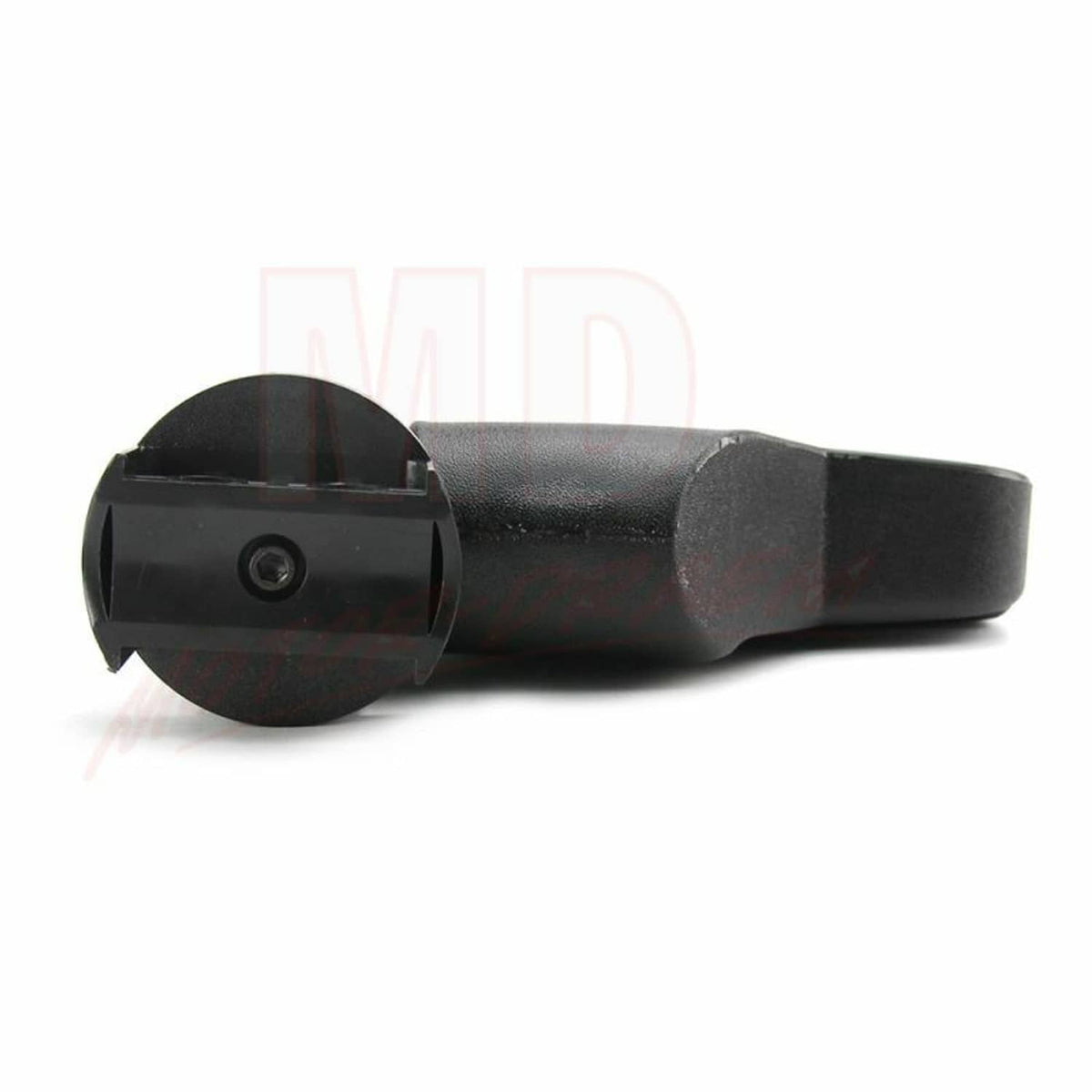 UTV mirror mount end cap with black clamp and single screw point