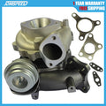 Turbocharger assembly with metal housing, inlet flange, and included gaskets