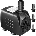 Black submersible water pump with outlet nozzle and vented side intake