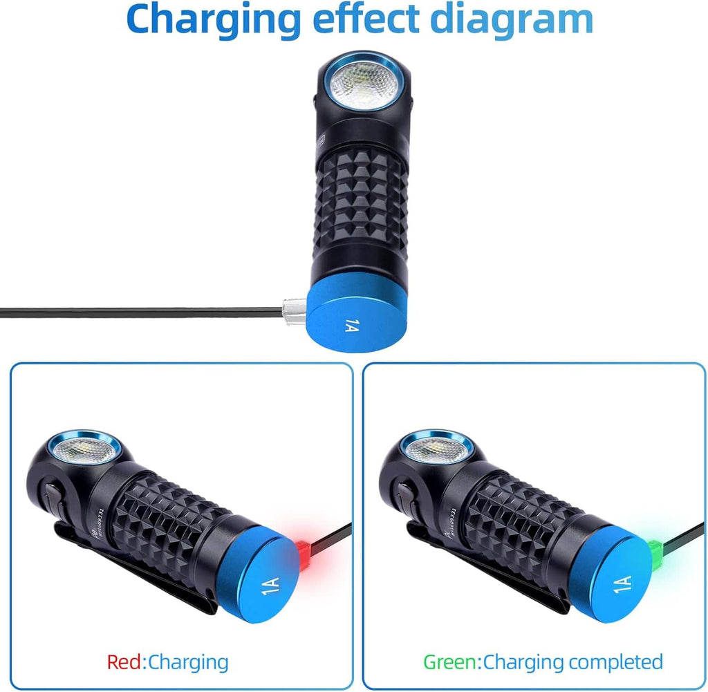 Charging effect diagram: magnetic charger cable with red and green 1A status