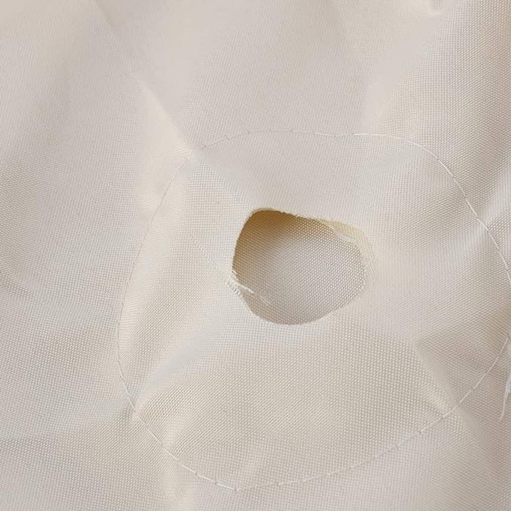 Cream canopy vent patch with reinforced round opening