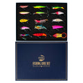 Fishing lures kit gift box with assorted colorful crankbaits and jig lures