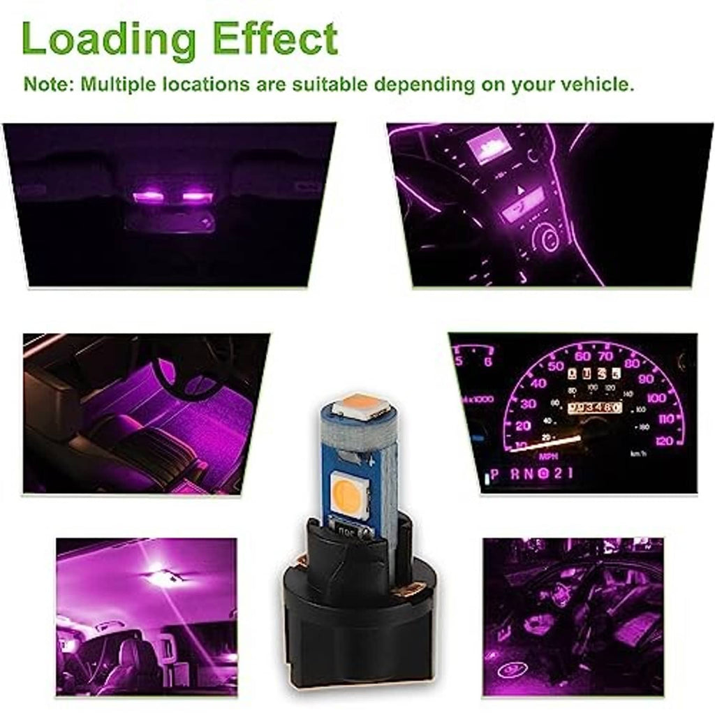 T5 LED loading effect set showing a single bulb with blue module and orange LED chip
