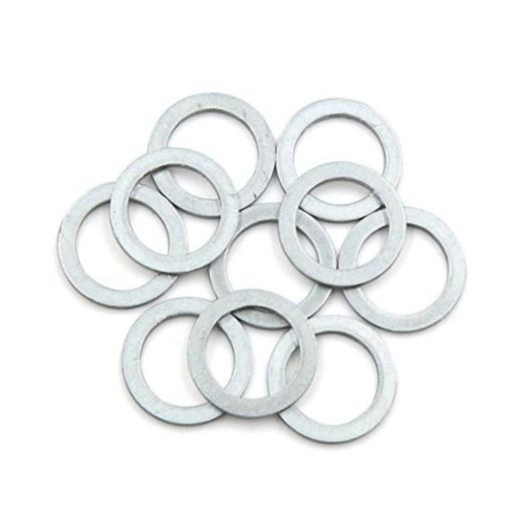 Engine oil drain plug crush washers, 10-pack, light gray metal rings