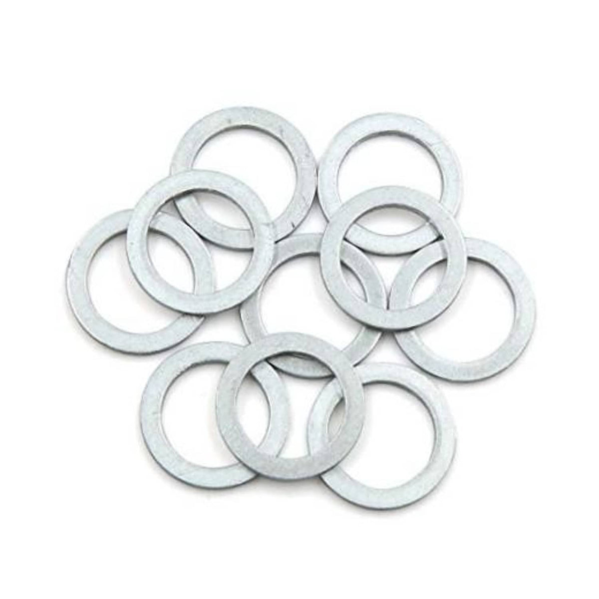 Engine oil drain plug crush washers, 10-pack, light gray metal rings