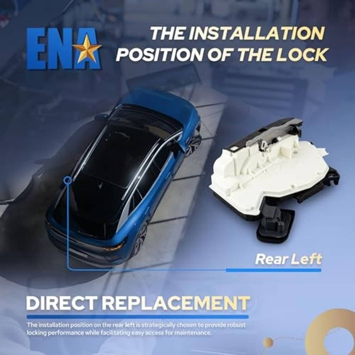 White rear left door lock actuator housing with latch mechanism