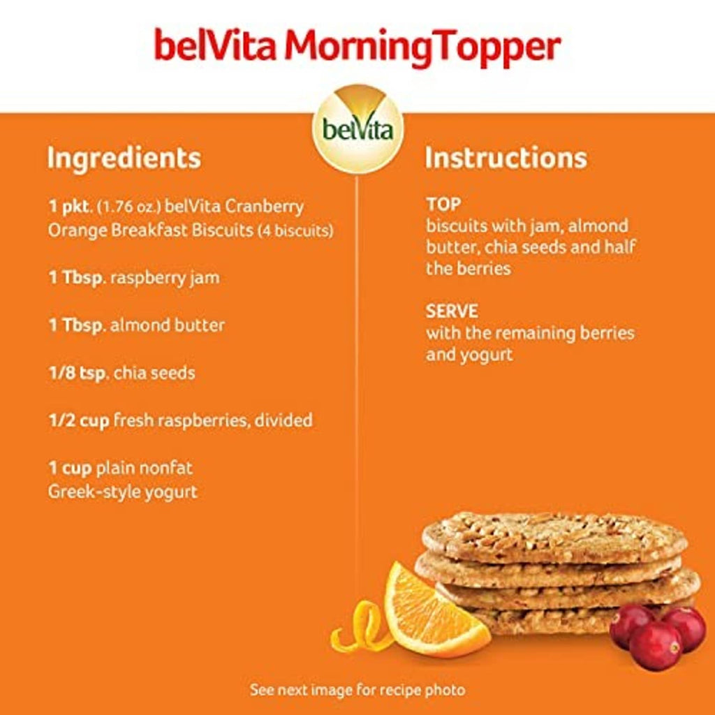 BelVita MorningTopper recipe card with ingredients list and serving instructions