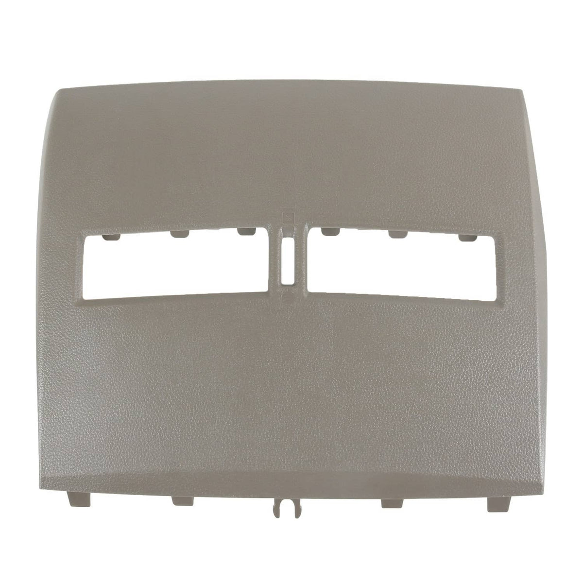 Center dash console instrument panel cluster lid bezel, textured gray plastic cover