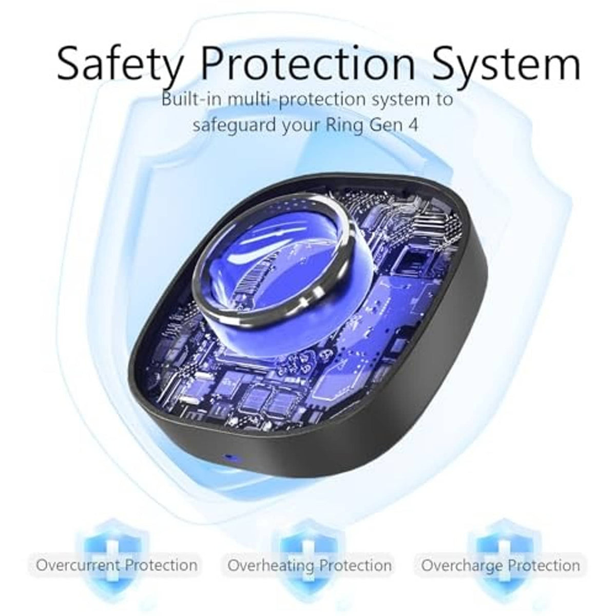 Charging dock with exposed electronics and LED safety circuit glow