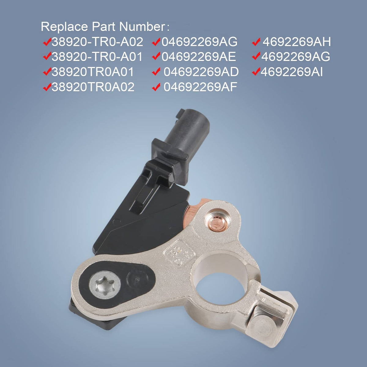 Battery current sensor with metal clamp, copper contact, and black connector