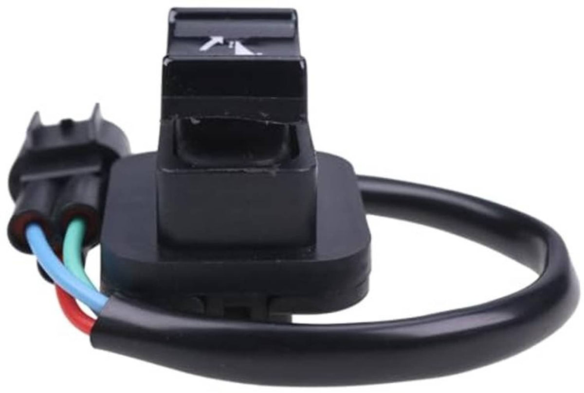 Black trim tilt switch with rear plug connector and multi-color lead wires