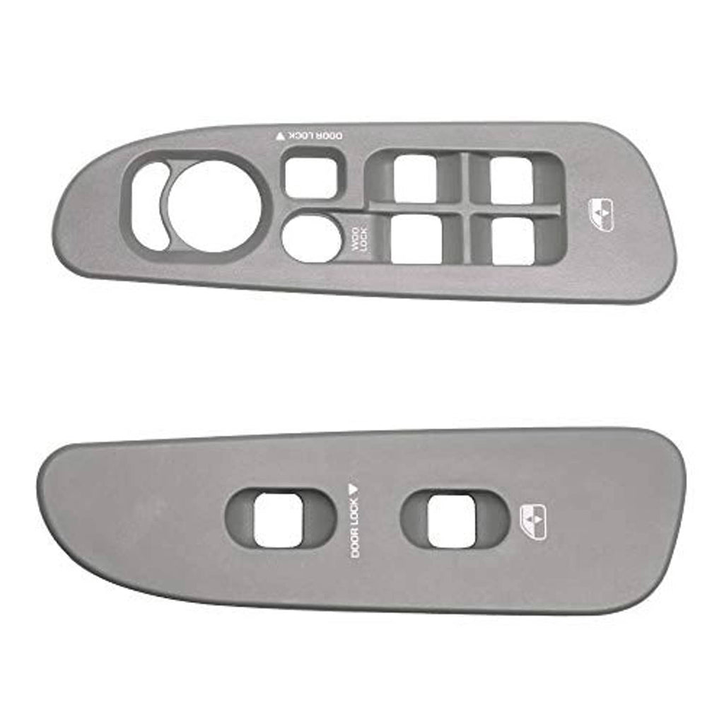 Grey window switch panel pair showing button cutouts and control icons