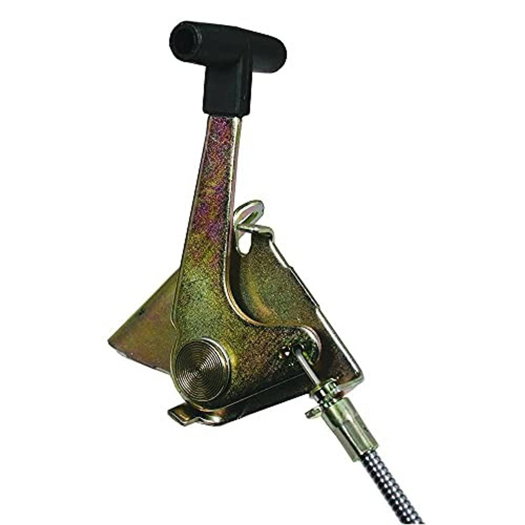 Throttle control lever assembly with black cable, detailed spring and mounting bracket