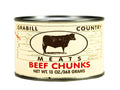 Grabill Country meats beef chunks canned food, net wt 13 oz (368 g)