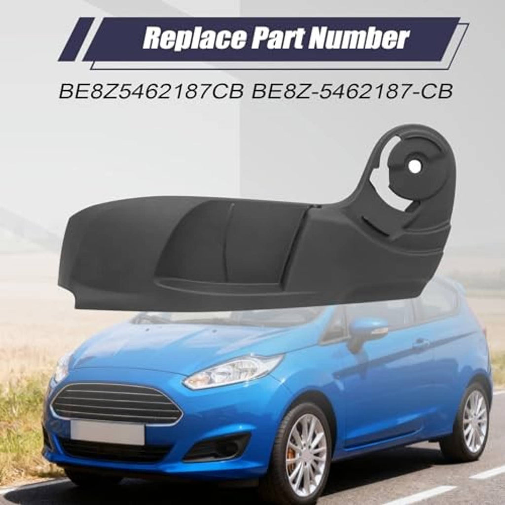 Front driver-side seat shield outer cover, dark gray molded piece with round mounting hole.