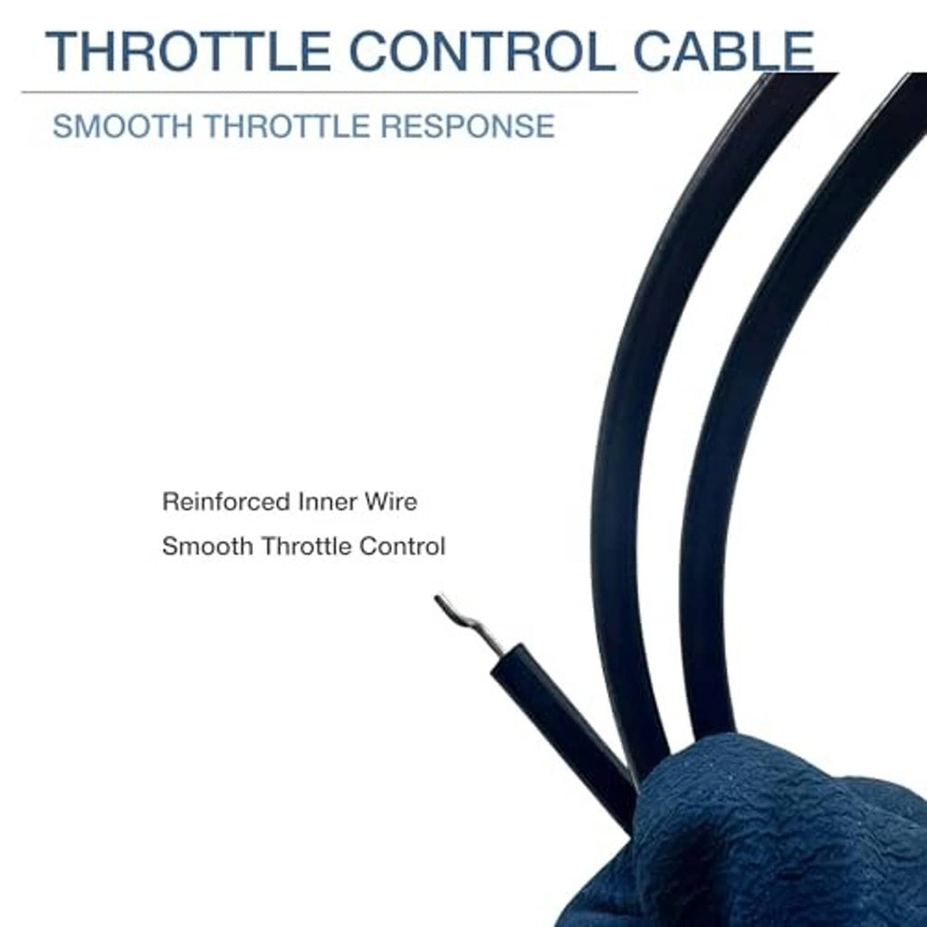 Reinforced black throttle control cable with inner wire end fitting