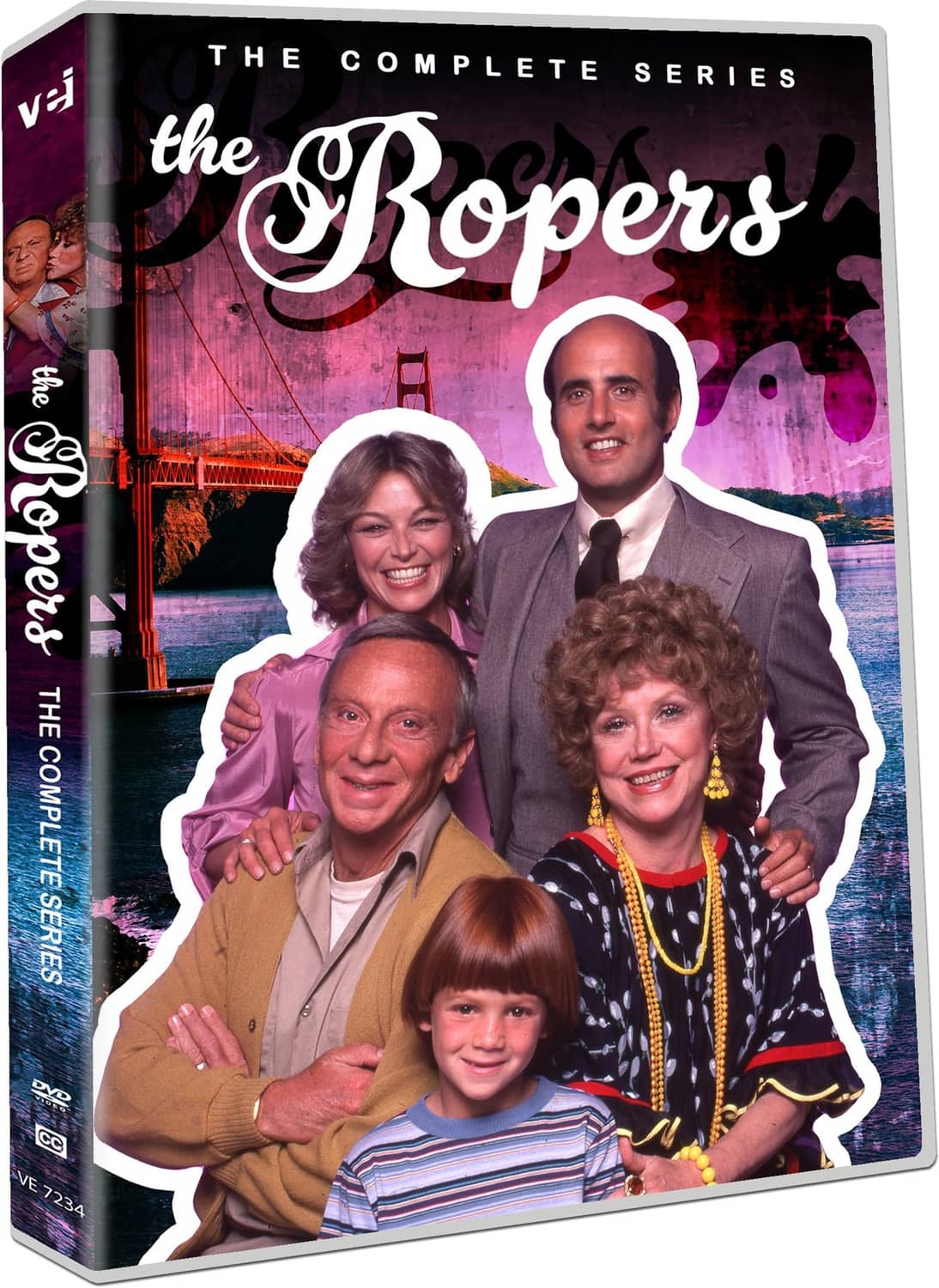 The Ropers complete series DVD box cover with cast collage and title text