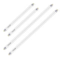 Four T5 LED tube lights, mixed 12-inch and 21-inch lengths, warm white glass tubes