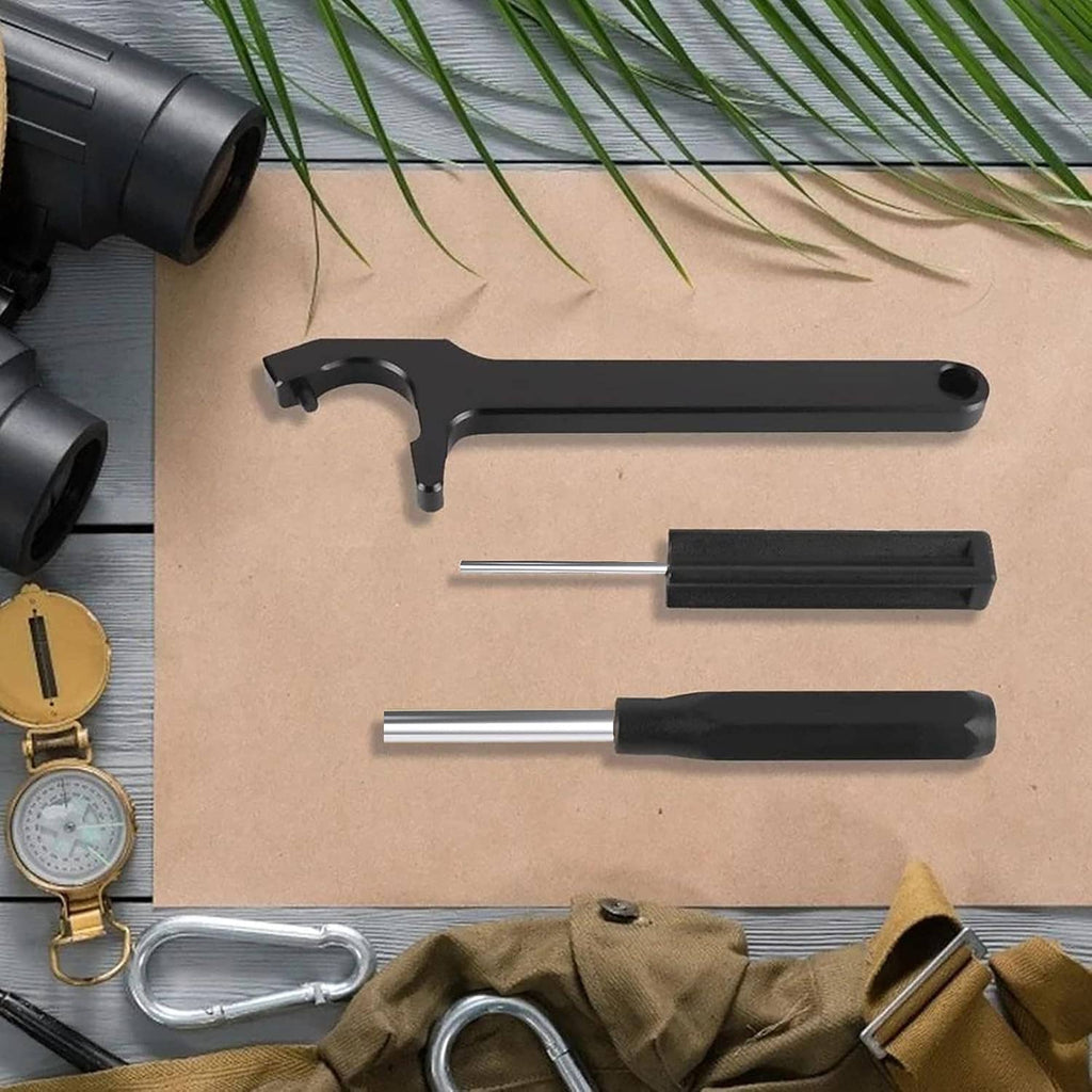 Front sight tools set: black driver handle and two pin punches with pins