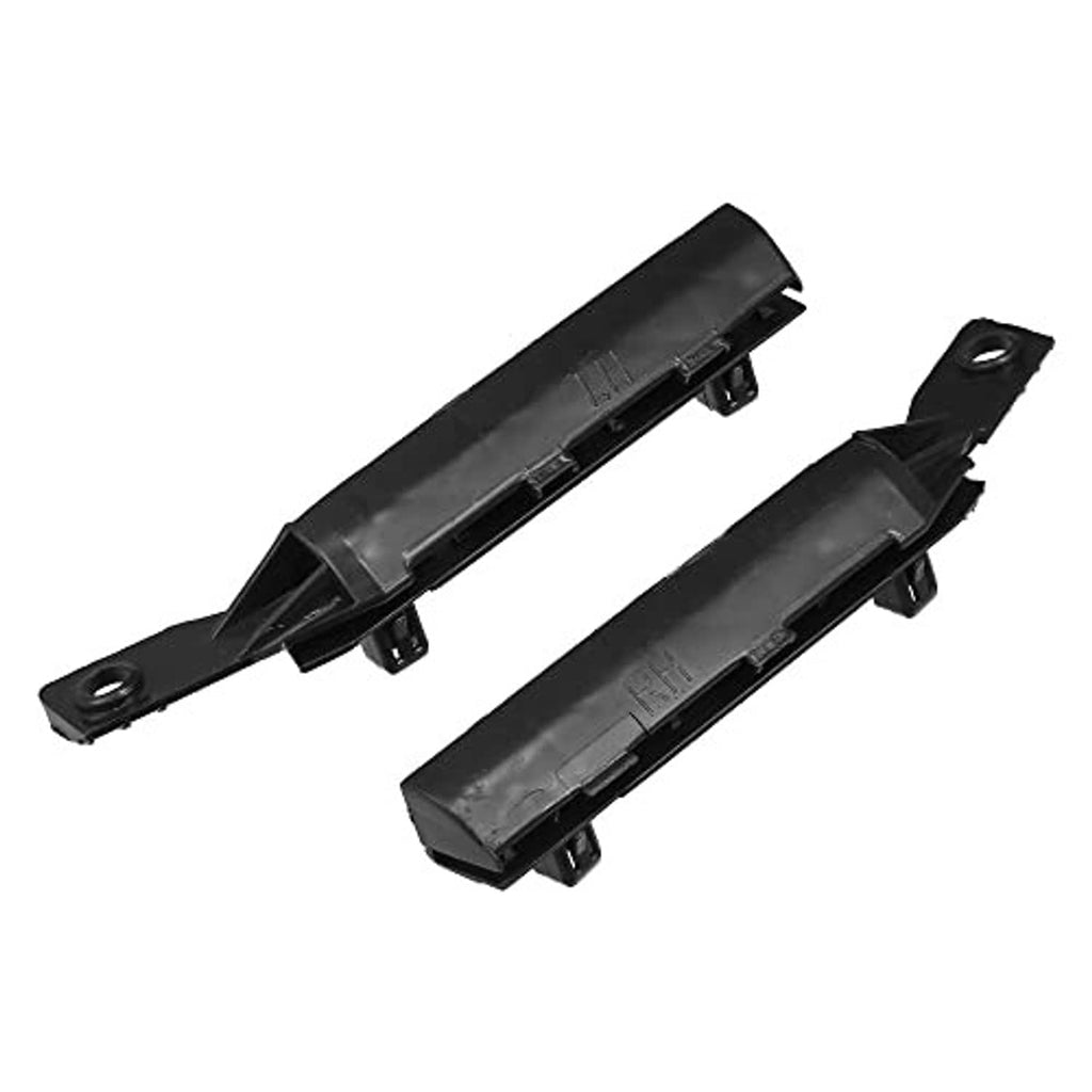 Pair of front bumper support brackets with molded channels, black plastic