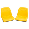 Set of 2 yellow foam gator seats with black sides, with drain hole