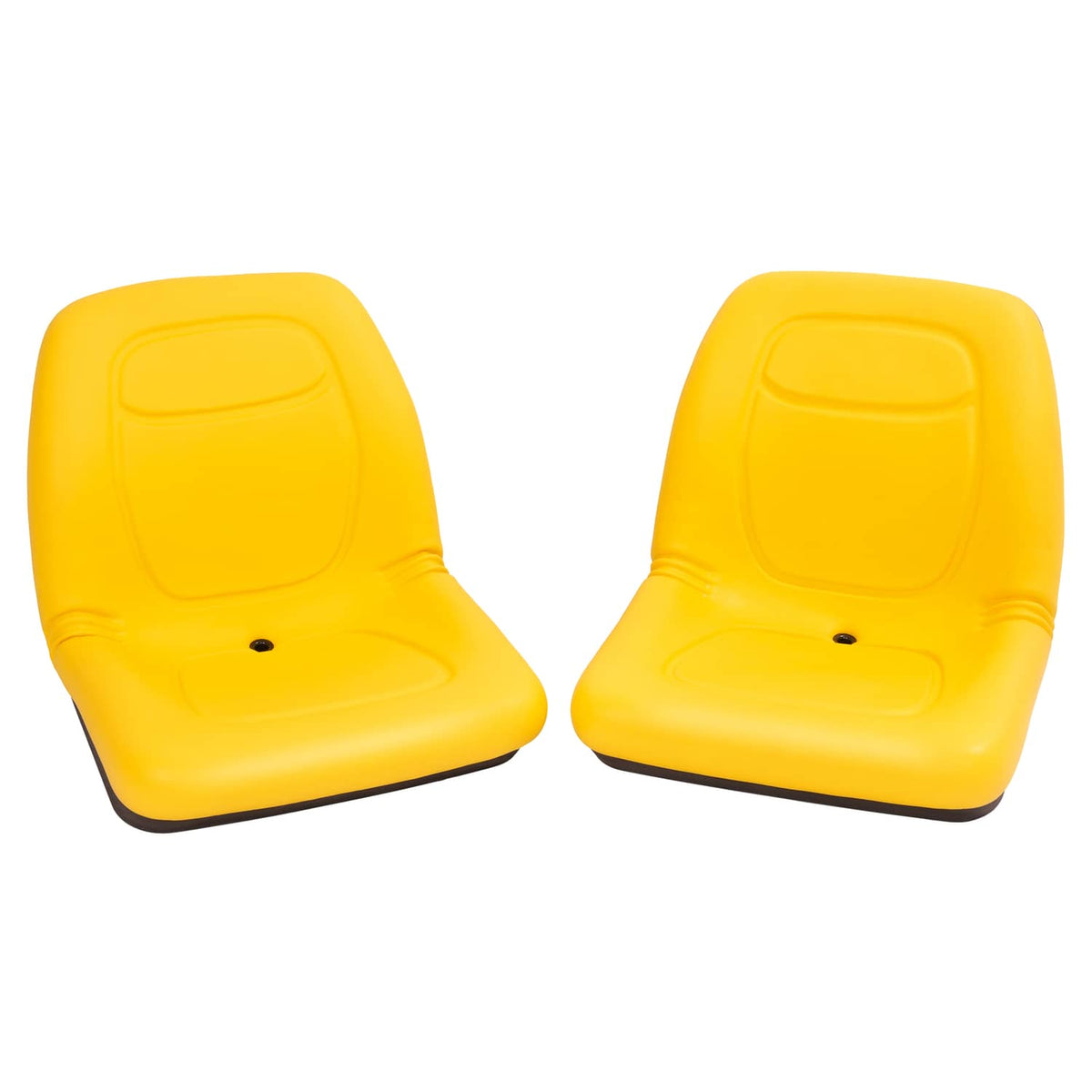Set of 2 yellow foam gator seats with black sides, with drain hole
