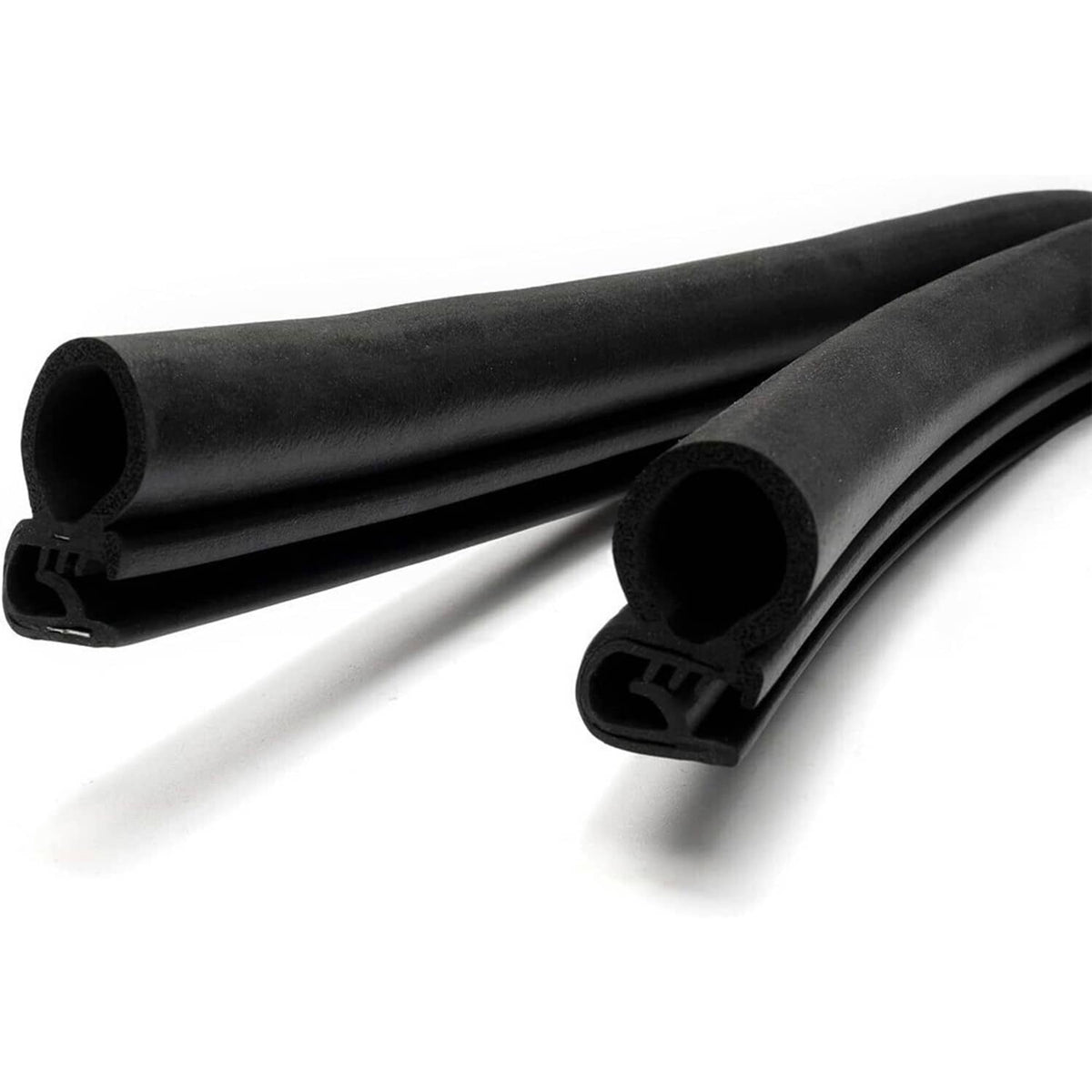 Black U-shaped rubber weatherstrip gasket pieces for window run channel sealing