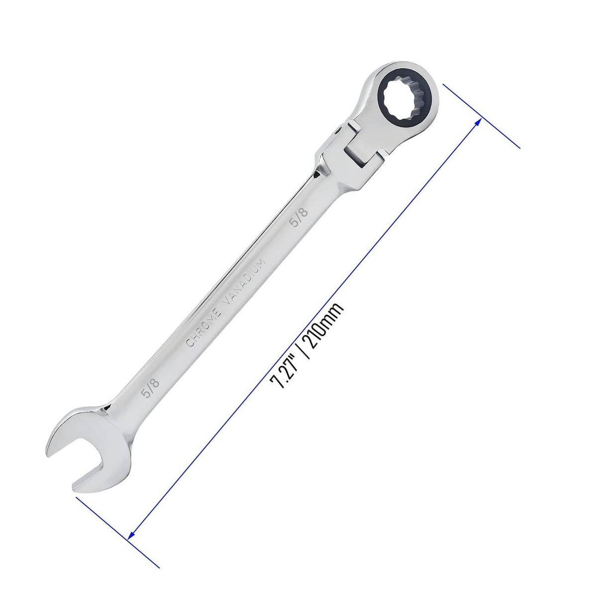 RivetOak FOCMKEAS 6mm Flex-Head Ratcheting Combination Wrench Metric 72 6mm, Silver