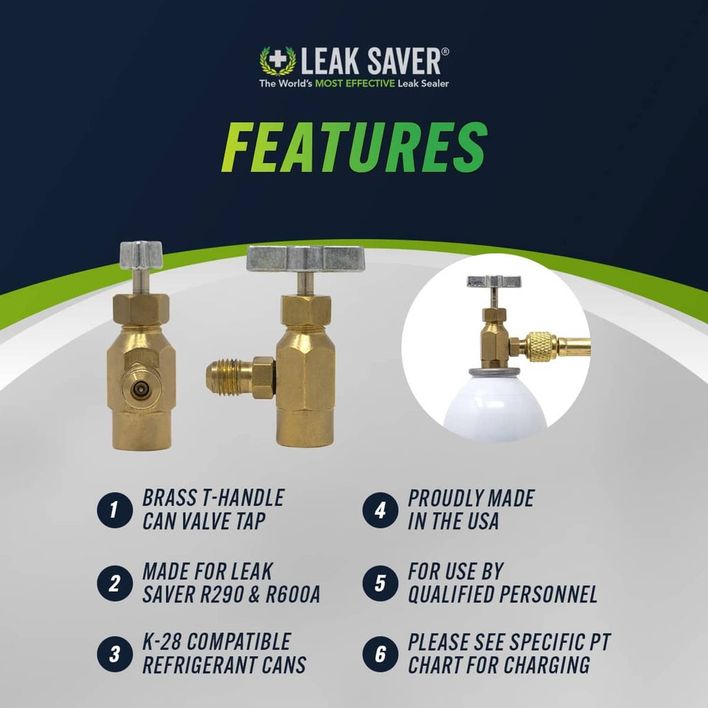 Brass K28 can tap adapter with T-handle valves and visible threaded port connection detail