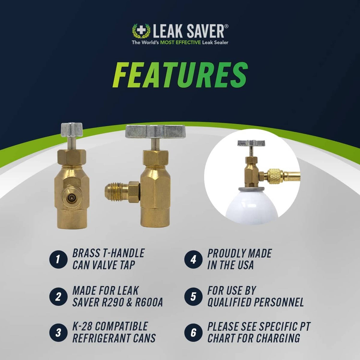 Brass K28 can tap adapter with T-handle valves and visible threaded port connection detail