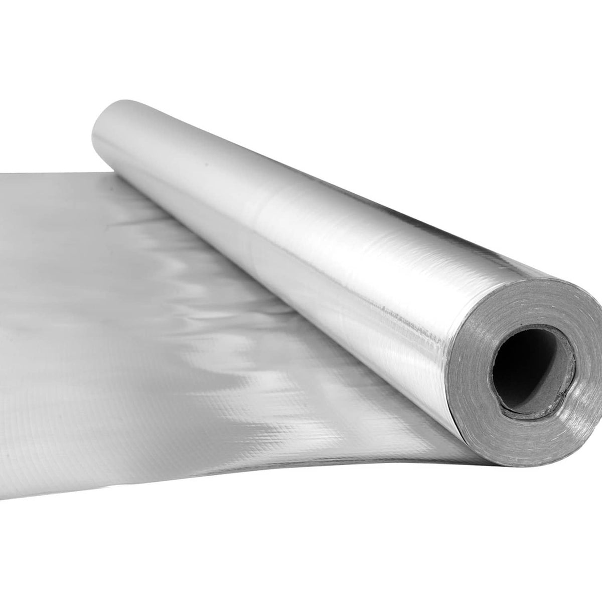 Double reflective insulation aluminum foil radiant barrier roll, silver, perforation-free surface