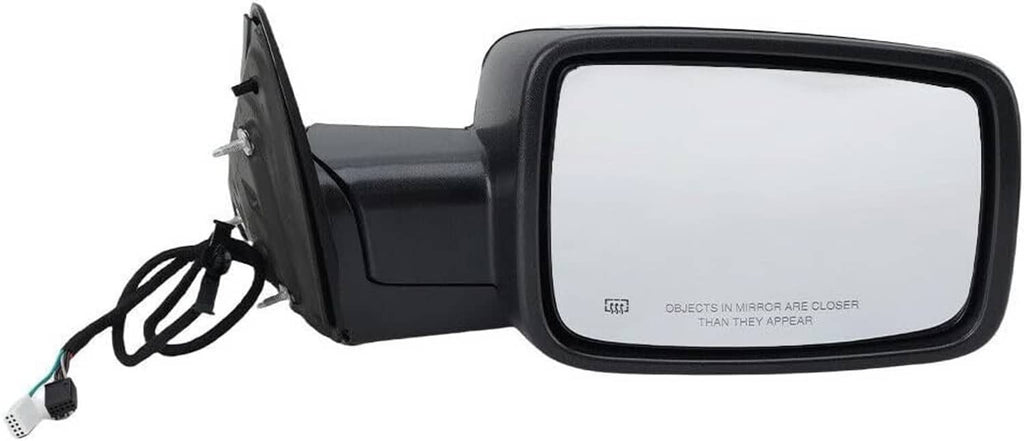 Right side folding mirror with clear glass and attached electrical connector