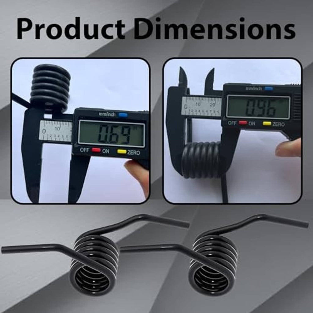 Two black coil return springs with a digital caliper measuring bracket