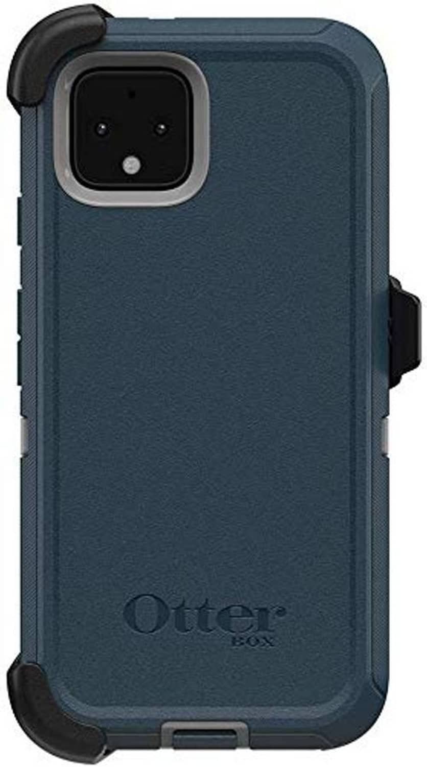 OtterBox Defender Series Pixel 4 case, dark blue back with camera opening and logo
