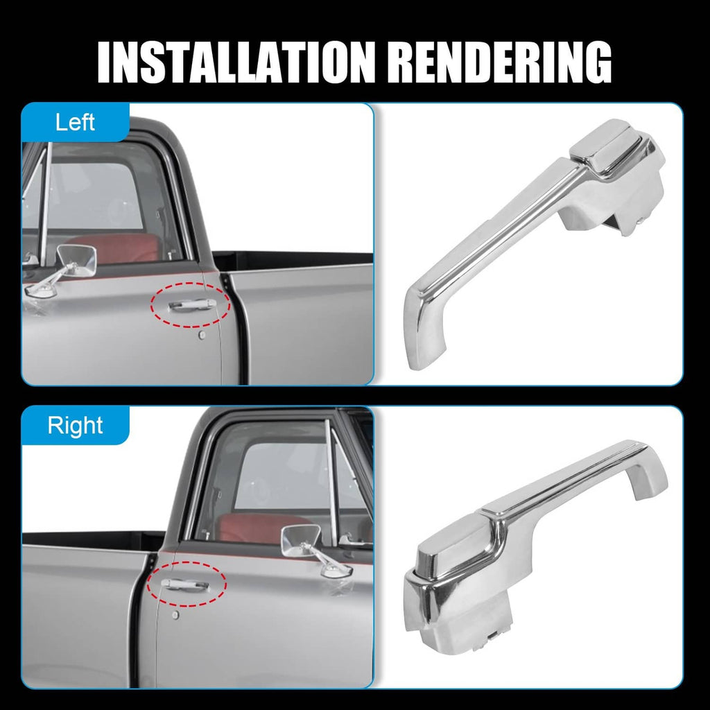 Chrome outside door handles for left and right installation