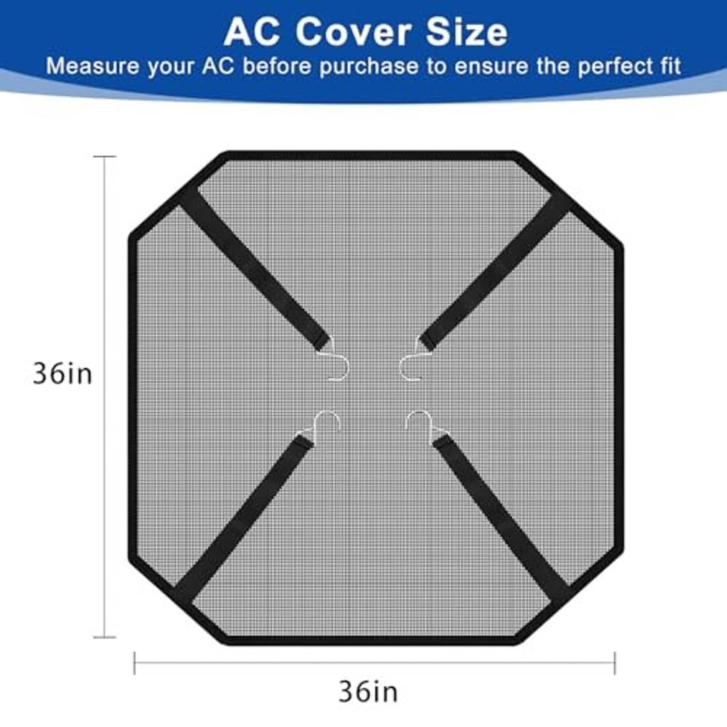 AC mesh cover size template, octagon shape, 36 in x 36 in