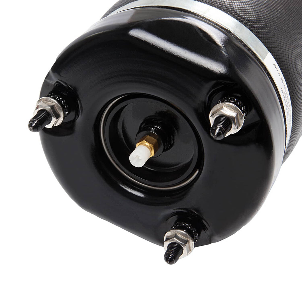Front air strut top cap with air fitting and mounting bolts