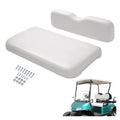 White golf cart front seat cushion with matching backrest piece