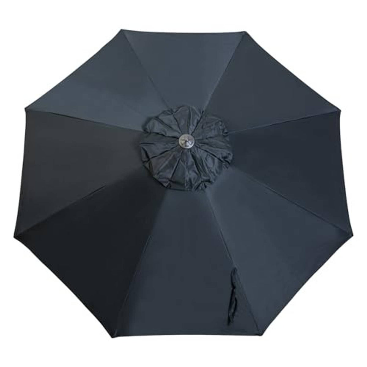 Dark patio umbrella replacement canopy with center button and eight rib sections