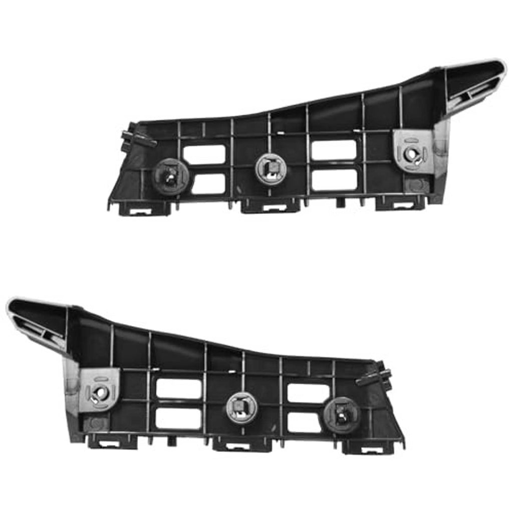 Black bumper cover bracket retainer housing with metal insert and mounting holes