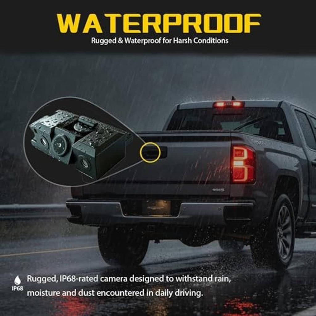 Waterproof rear view backup camera module with rugged housing and connector